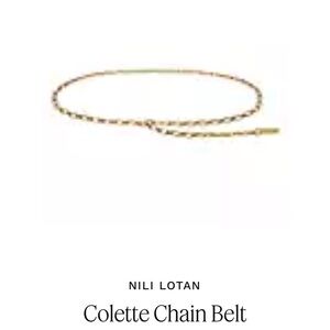 Nili Lotan Slim Colette Chain Belt in Gold